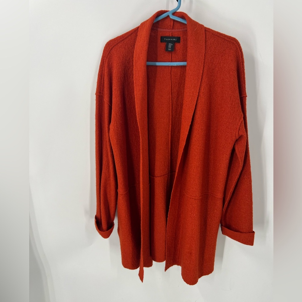 Tahari Wool Blend Open Front Lightweight Long Len… - image 7
